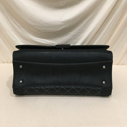 Chanel Black Leather Large Boy Shoulder Bag Sku#
