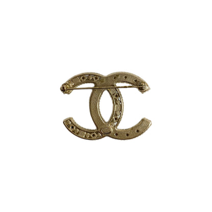 Chanel CC Gold Beaded Brooch