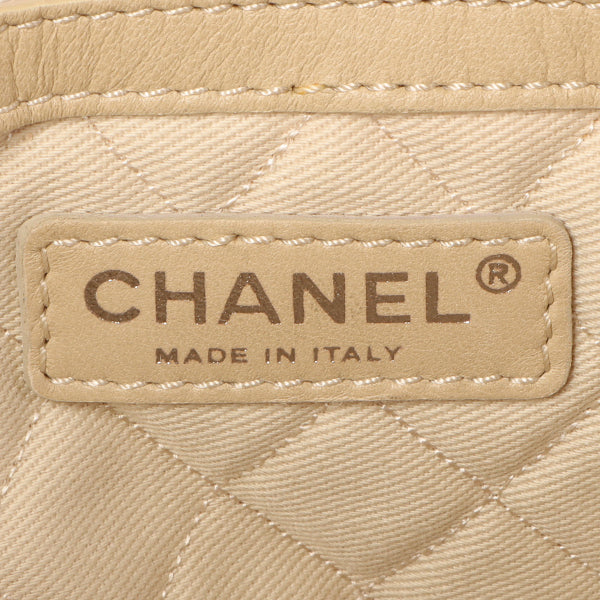 CHANEL Around 2007 Made Cc Mark Stitch Logo Plate Charm Handle Bag Red