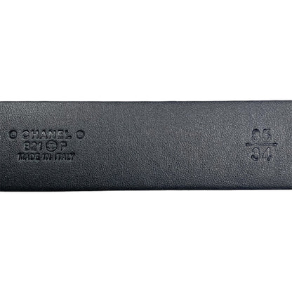 Chanel Black Quilted CC Buckle Belt