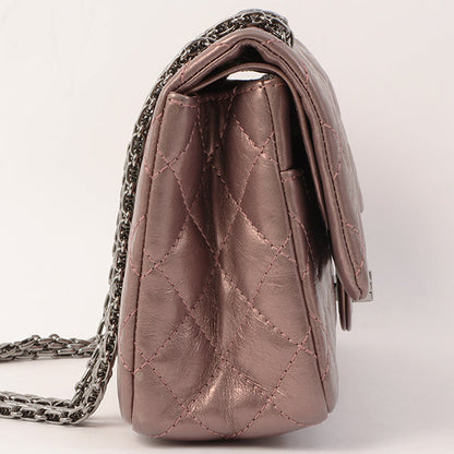 Chanel Around 2008 Made 2.55 Chain Shoulder Bag 23Cm Metallic Mauve Pink