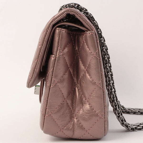 Chanel Around 2008 Made 2.55 Chain Shoulder Bag 23Cm Metallic Mauve Pink
