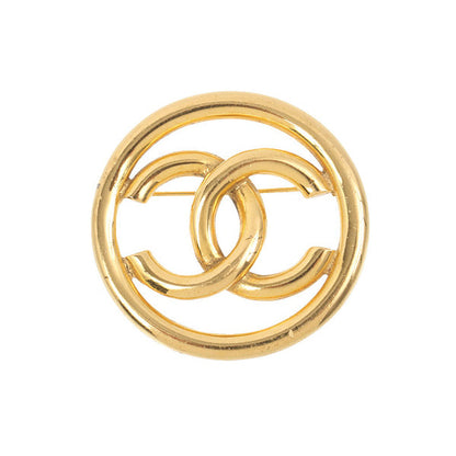 Chanel 1993 Made Round Cutout Cc Mark Brooch