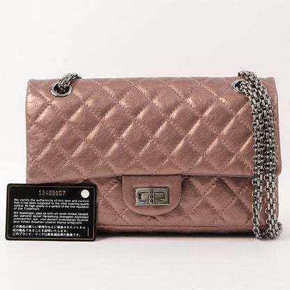 Chanel Around 2008 Made 2.55 Chain Shoulder Bag 23Cm Metallic Mauve Pink