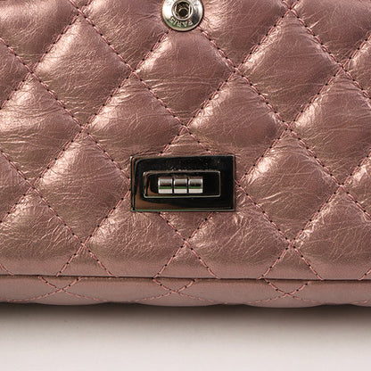 Chanel Around 2008 Made 2.55 Chain Shoulder Bag 23Cm Metallic Mauve Pink