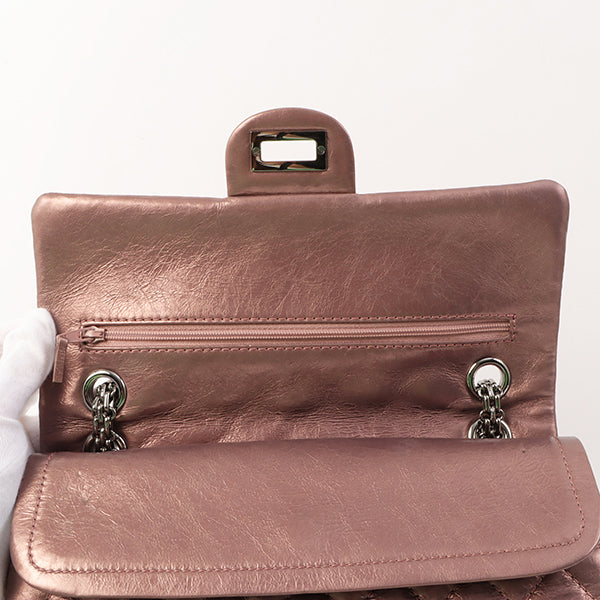 Chanel Around 2008 Made 2.55 Chain Shoulder Bag 23Cm Metallic Mauve Pink