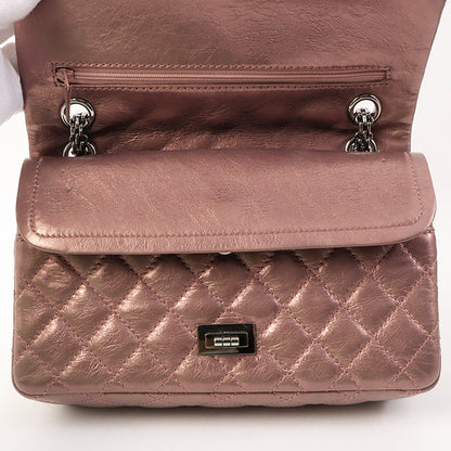 Chanel Around 2008 Made 2.55 Chain Shoulder Bag 23Cm Metallic Mauve Pink