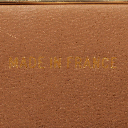 Chanel Around 1990 Made Chevron Cc Mark Plate Metal Clasp Chain Bag Pale Brown
