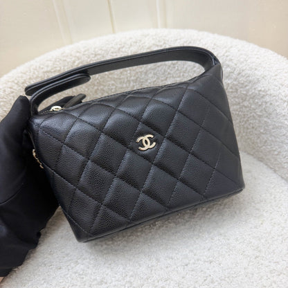 Chanel Classic Quilted Hobo Clutch on Chain in Black Caviar and LGHW (Model: AP4386)