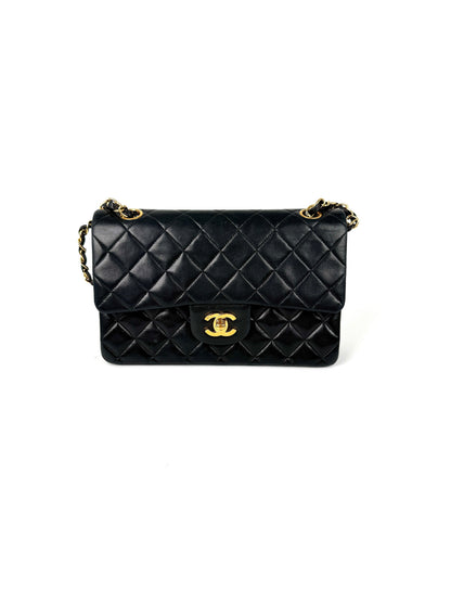 Vintage CHANEL Small Classic Quilted Lambskin Leather Double Flap Bag