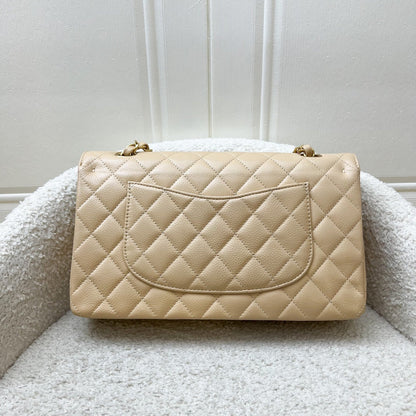 Chanel Medium Classic Flap CF in Beige Caviar and GHW