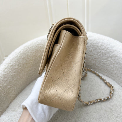 Chanel Medium Classic Flap CF in Beige Caviar and SHW