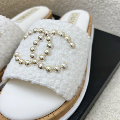 Chanel 24S Sandals in White Sz 37 (Model: G45575)