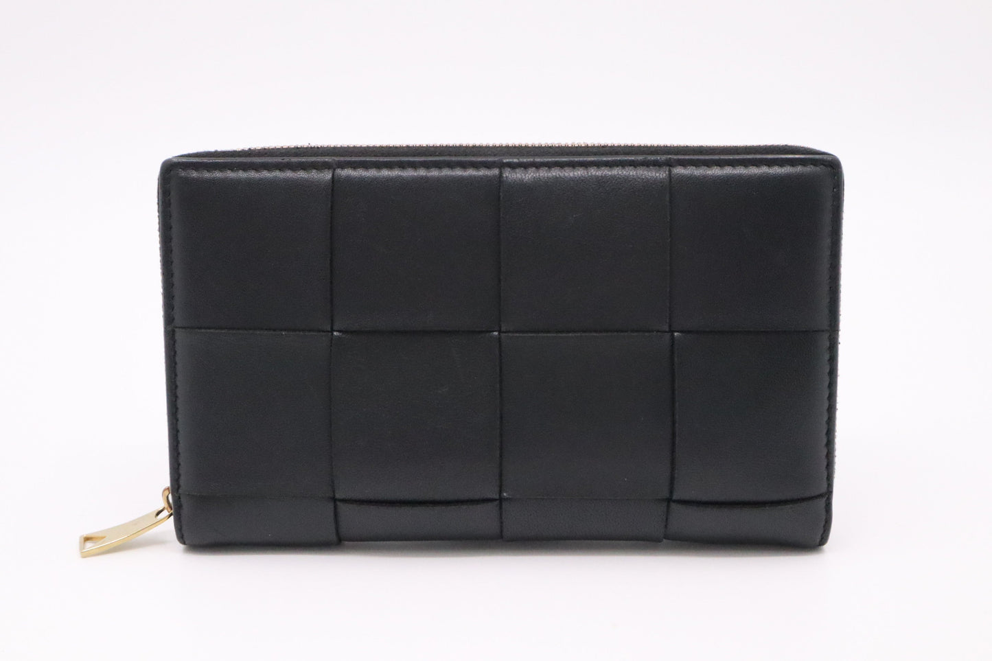 Bottega Veneta Casette Zippy Wallet in Black Intrecciato Leather