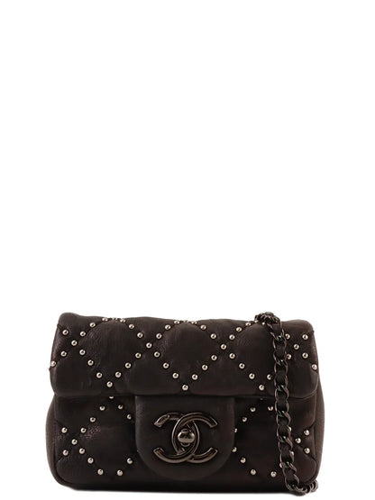 Chanel Around  Made Studs Turn-Lock Chain Bag Mini Black