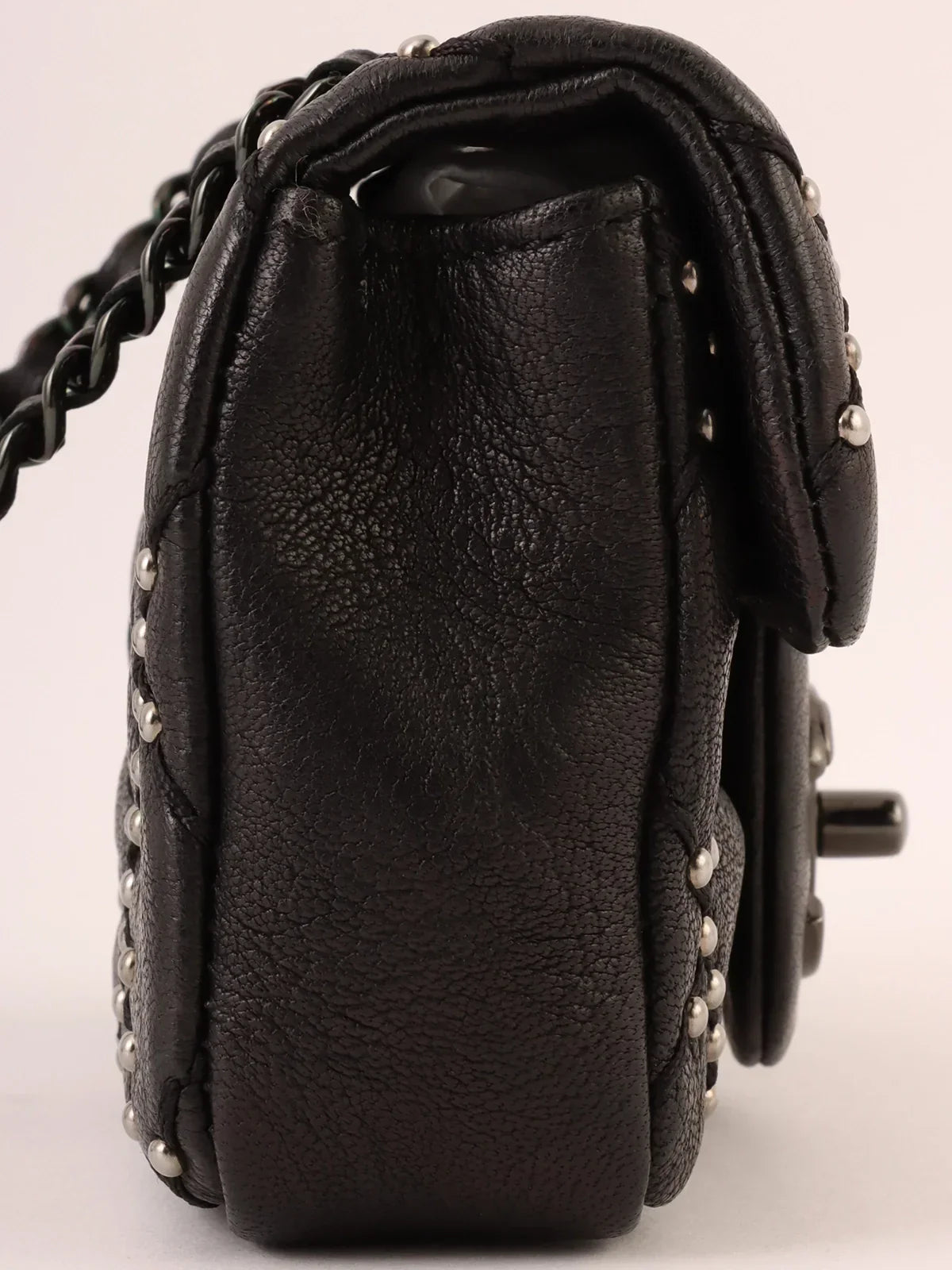 Chanel Around  Made Studs Turn-Lock Chain Bag Mini Black