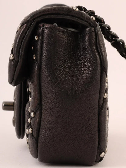 Chanel Around  Made Studs Turn-Lock Chain Bag Mini Black