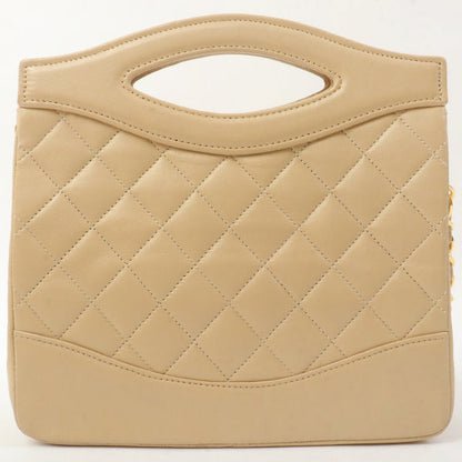 Chanel Around 1990 Made Turn-Lock Mini 2Way Chain Bag Beige