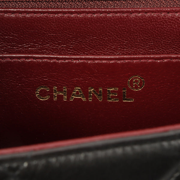 Chanel Around 1995 Made Design Flap Turn-Lock Chain Hand Bag Black
