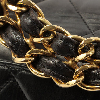 Chanel Around 1995 Made Design Flap Turn-Lock Chain Hand Bag Black