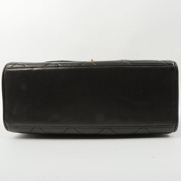 Chanel Around 1995 Made Design Flap Turn-Lock Chain Hand Bag Black
