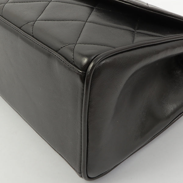 Chanel Around 1995 Made Design Flap Turn-Lock Chain Hand Bag Black