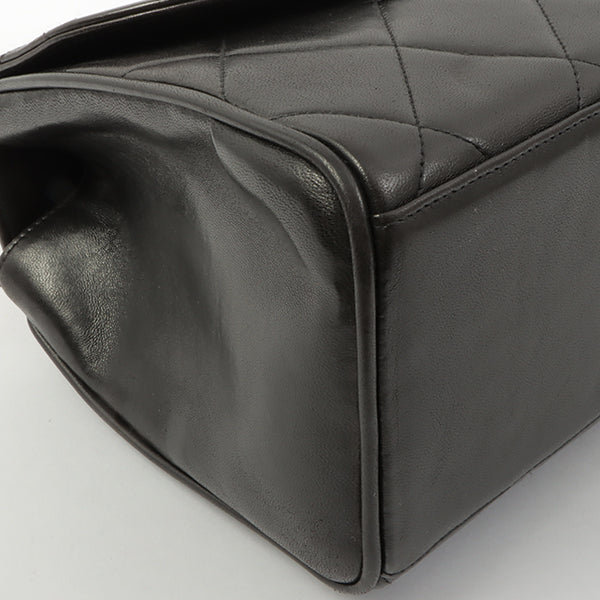Chanel Around 1995 Made Design Flap Turn-Lock Chain Hand Bag Black