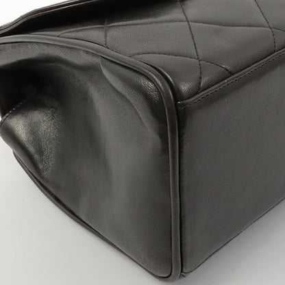 Chanel Around 1995 Made Design Flap Turn-Lock Chain Hand Bag Black