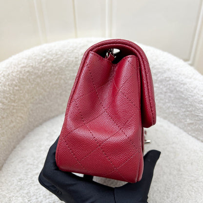 Chanel Classic Square Mini Flap in Red Caviar and SHW