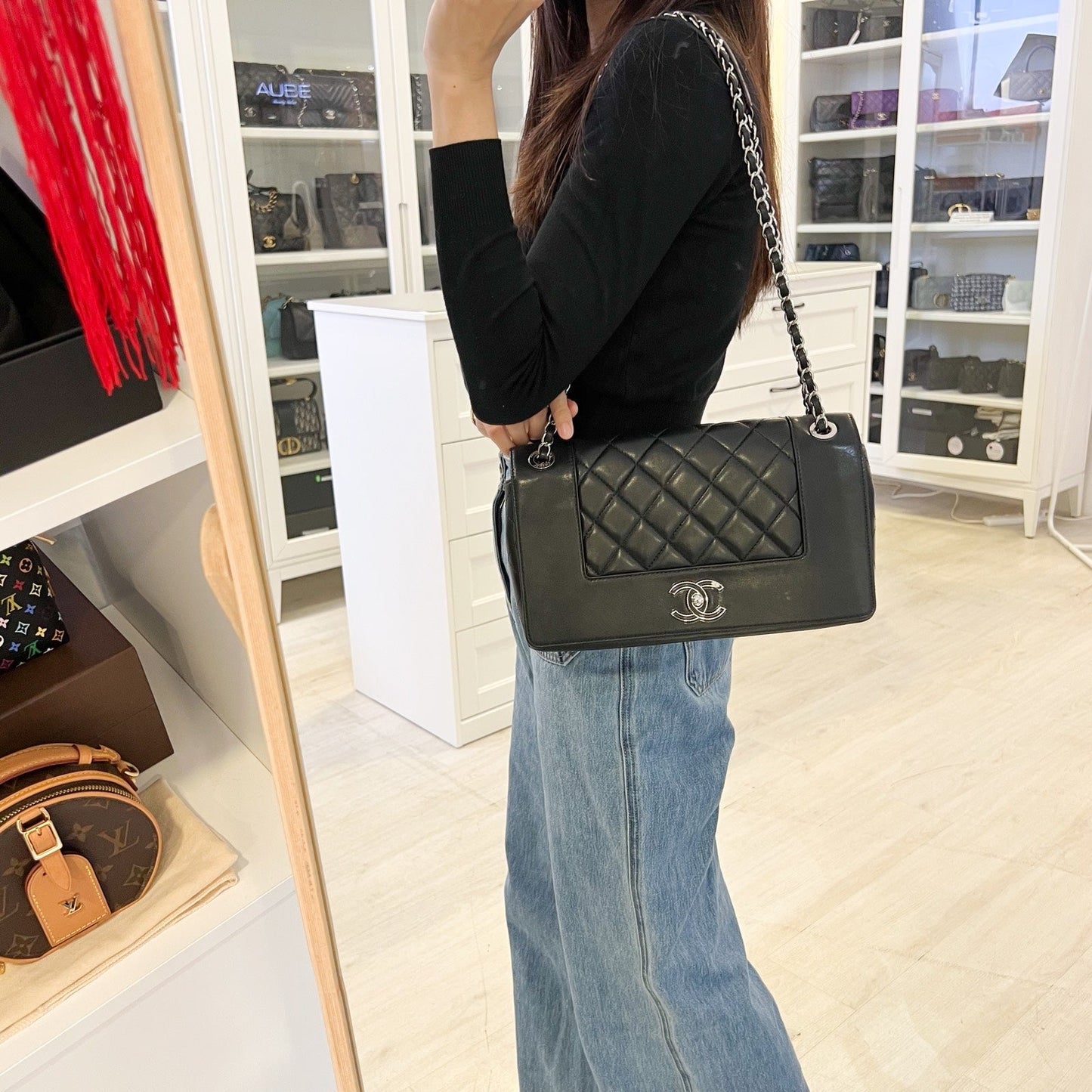 Chanel Large Mademoiselle Flap in Black Calfskin and SHW
