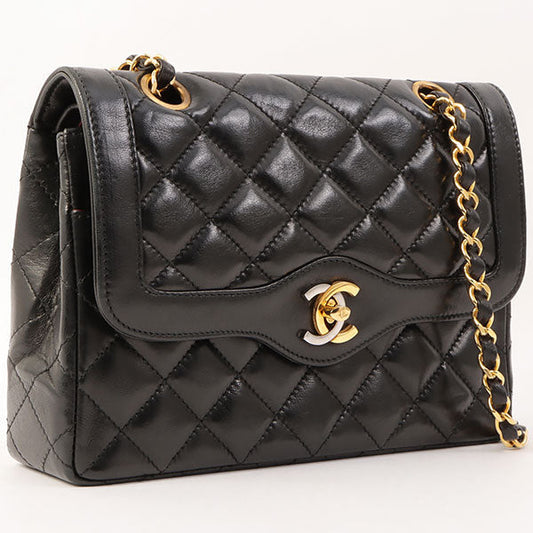 Chanel Paris Limited Desing Flap Chain Bag Black