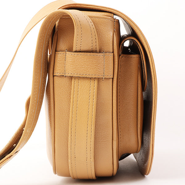Celine Logo Embossed Shoulder Bag Beige