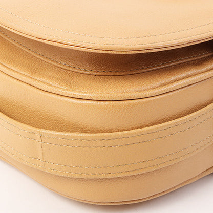 Celine Logo Embossed Shoulder Bag Beige