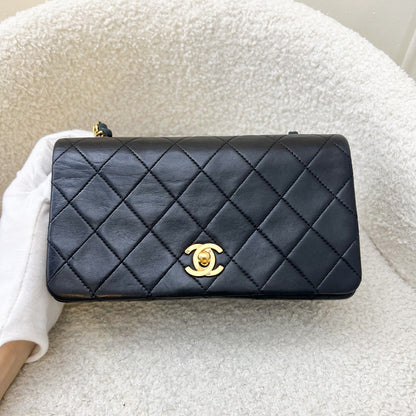 Chanel Vintage Mini Full Flap in Black Lambskin and 24K GHW