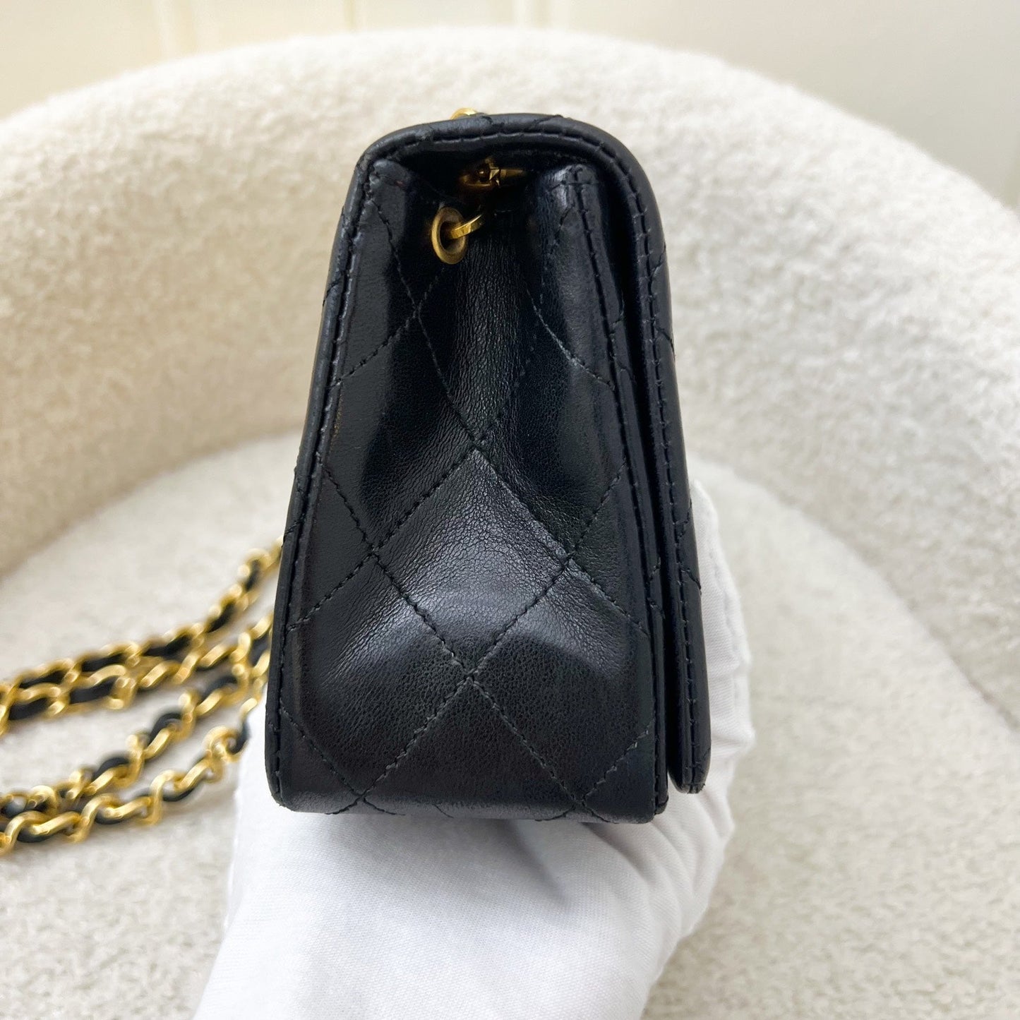 Chanel Vintage Mini Full Flap in Black Lambskin and 24K GHW