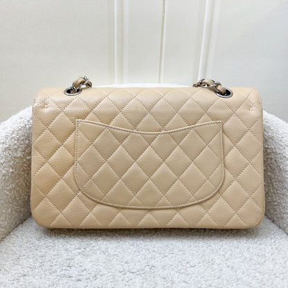 Chanel Medium Classic Flap CF in Beige Caviar and SHW