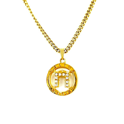 CELINE Logo Arc de Triomphe Necklace Gold Accessory Vintage Old Celine irsz8n