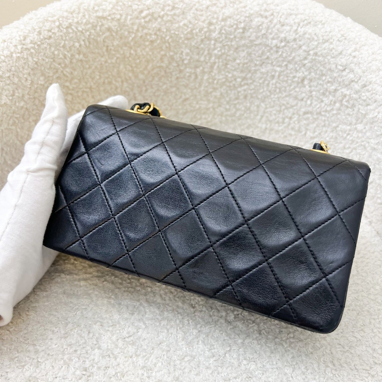 Chanel Vintage Mini Full Flap in Black Lambskin and 24K GHW