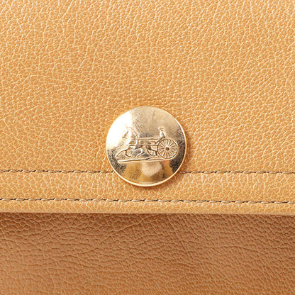 Celine Logo Embossed Shoulder Bag Beige