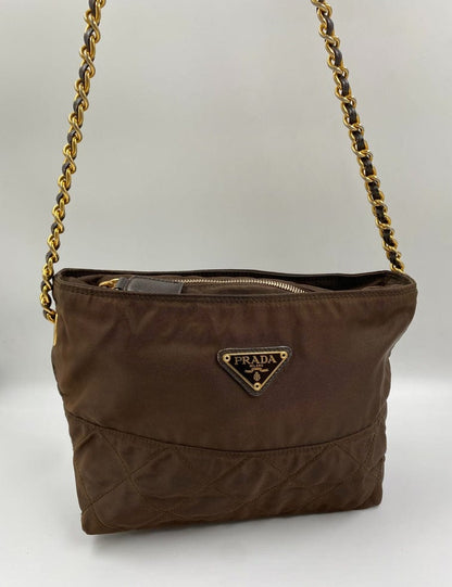 Prada Nylon Brown Crossbody Bag