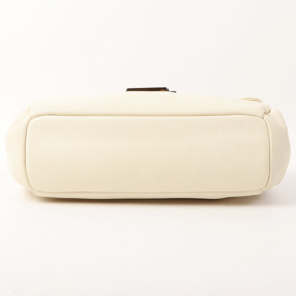 Chanel Around 2005 Made Logo Plate Chain Bag Ivory