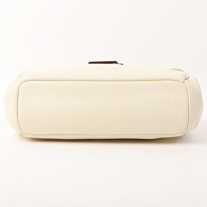 Chanel Around 2005 Made Logo Plate Chain Bag Ivory