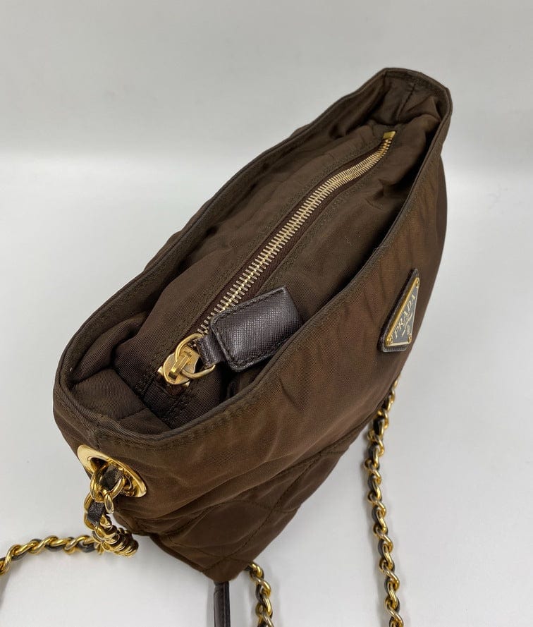 Prada Nylon Brown Crossbody Bag