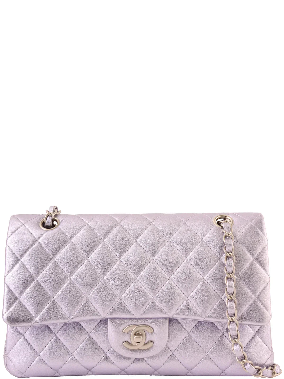 Chanel Around  Made Classic New Chain Bag Cm Metallic Light Purple