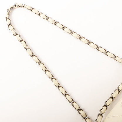 Chanel Around 2005 Made Logo Plate Chain Bag Ivory