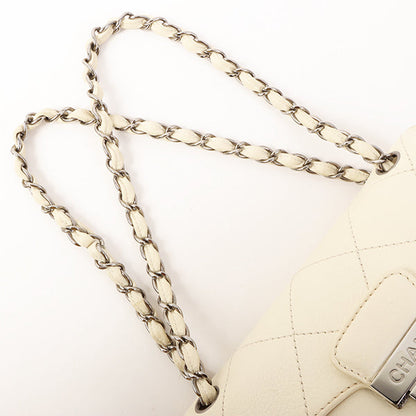 Chanel Around 2005 Made Logo Plate Chain Bag Ivory