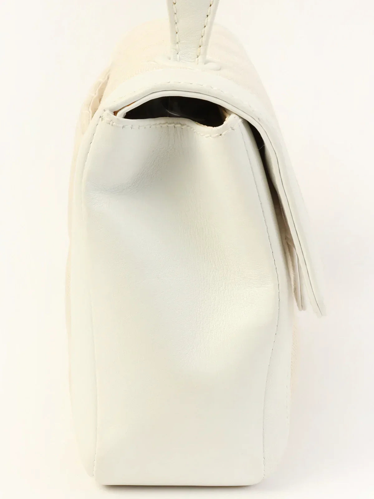 Chanel Around  Made Wild Stitch Turn-Lock Top Handle Bag Ivory/White