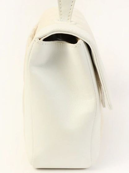 Chanel Around  Made Wild Stitch Turn-Lock Top Handle Bag Ivory/White