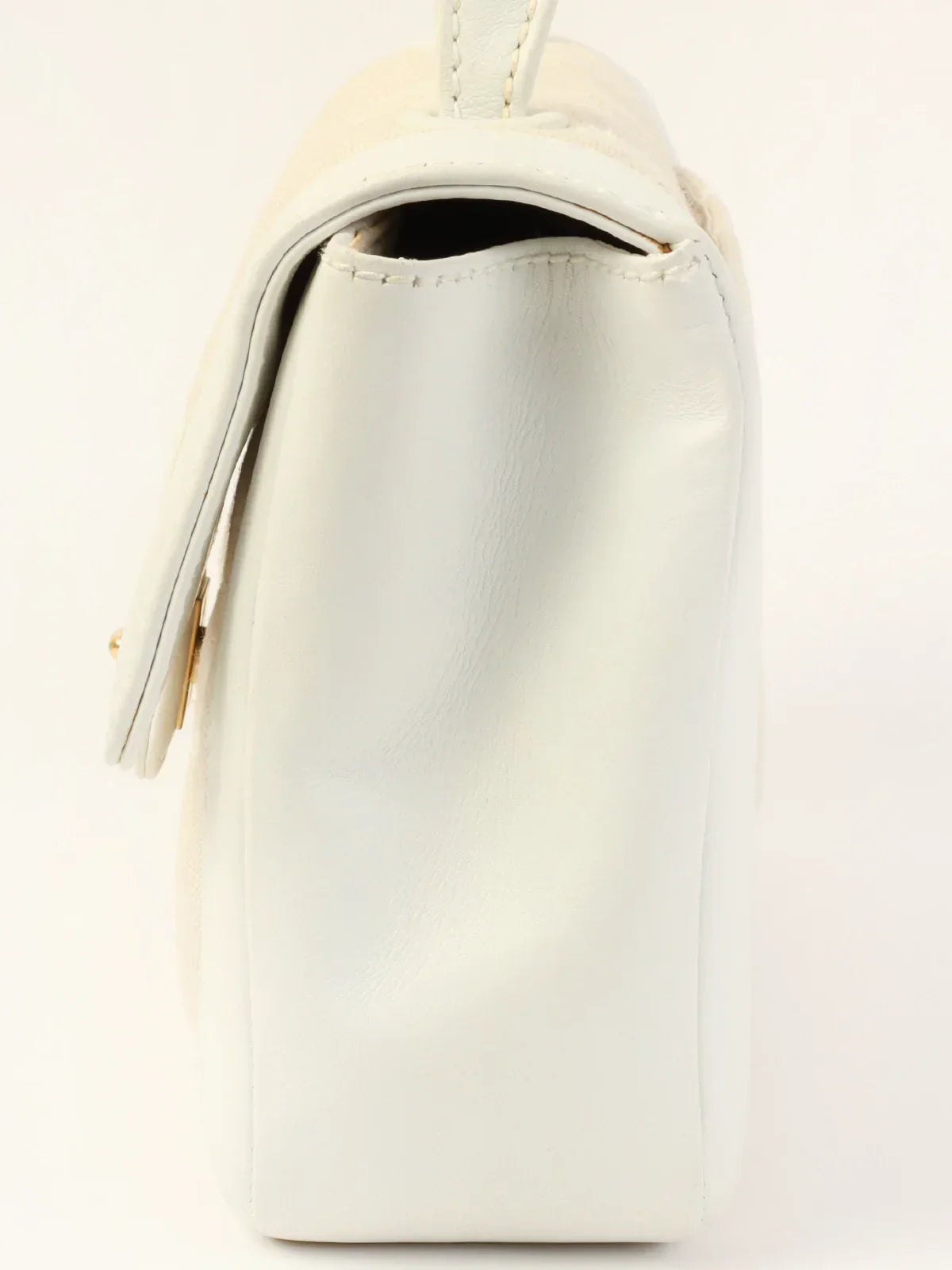 Chanel Around  Made Wild Stitch Turn-Lock Top Handle Bag Ivory/White