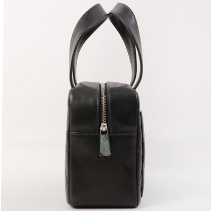 Chanel Around 2000 Made Cc Mark Stitch Top Handle Bag Mini Black